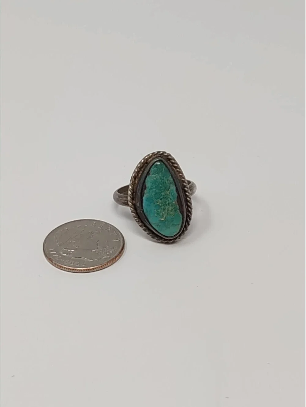 Handmade Southwestern 925 Sterling Silver Turquoise Ring 6